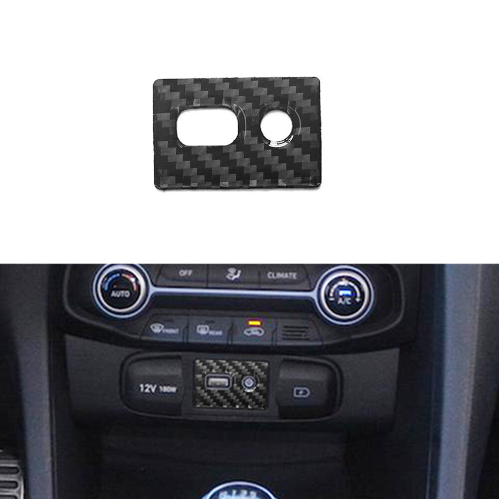 3x Carbon Fiber Center Storage Board Trim Cover for Honda for Civic Coupe 2013-2015 v
