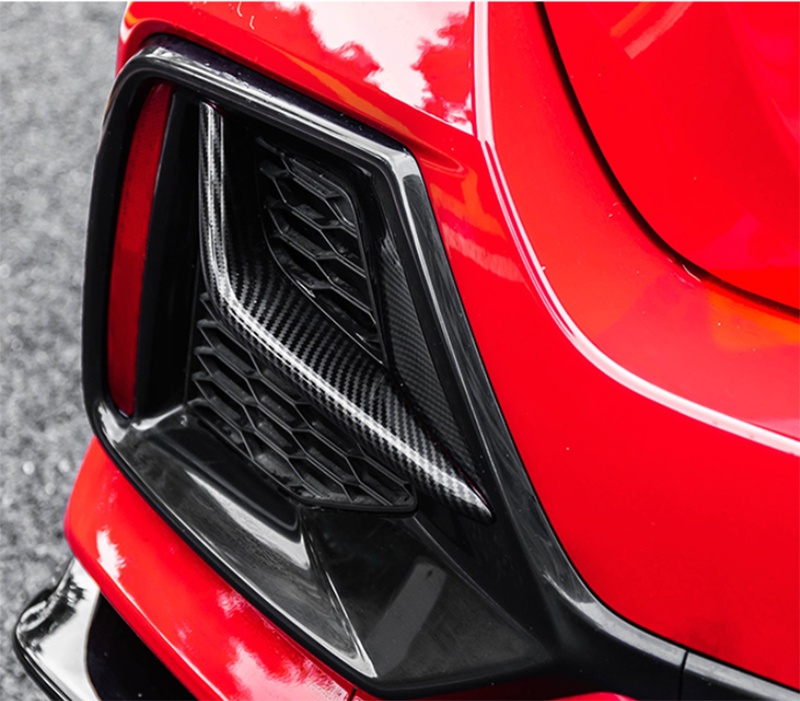 for Honda for Civic Hatchback 2016-2021 Carbon Fiber Rear Fog Light Strip Trim Decor