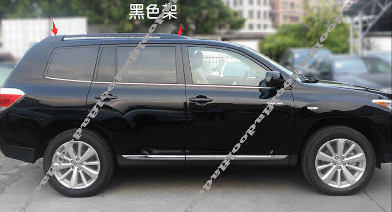4p for Toyota Highlander 2008-13 Black Roof Rack Rails End Cover Shells Replace