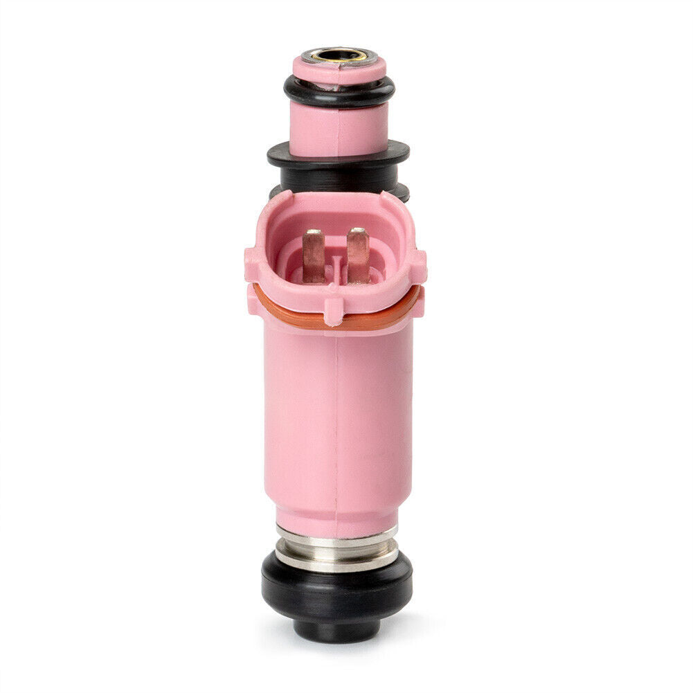 4-piece fuel injector kit 195500-3910 16611AA370 for Subaru JDM STi 565CC, Pink.