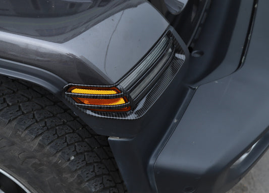 Carbon Fiber Look Turn Signal Marker Light Cover Trim for Jeep for Wrangler JL 2018+