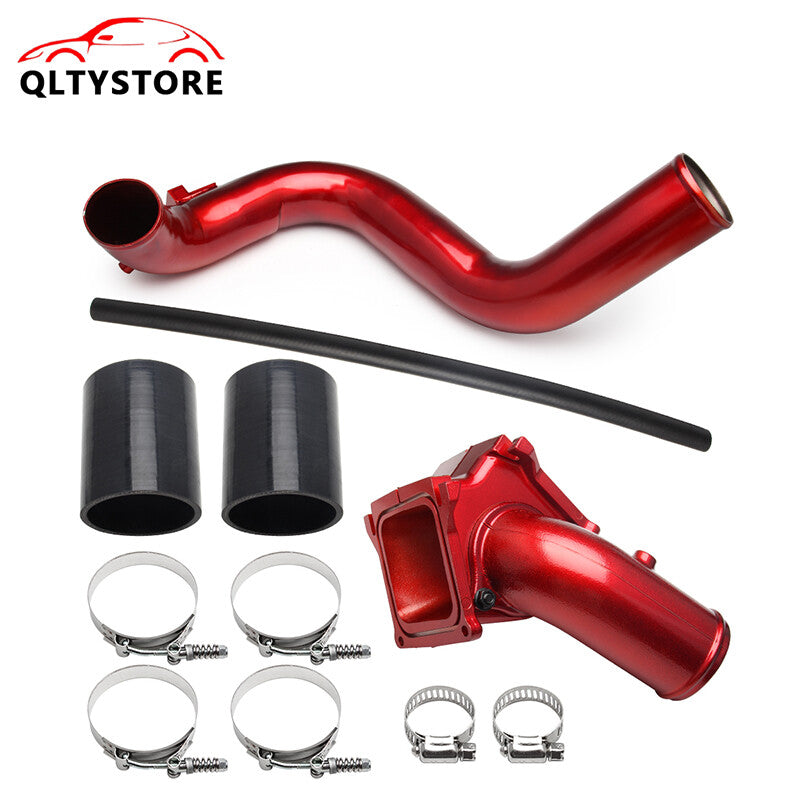 Intercooler Y-Bridge Kit Cold Air Intake for Chevrolet 2006-2010 GM 6.6L Red