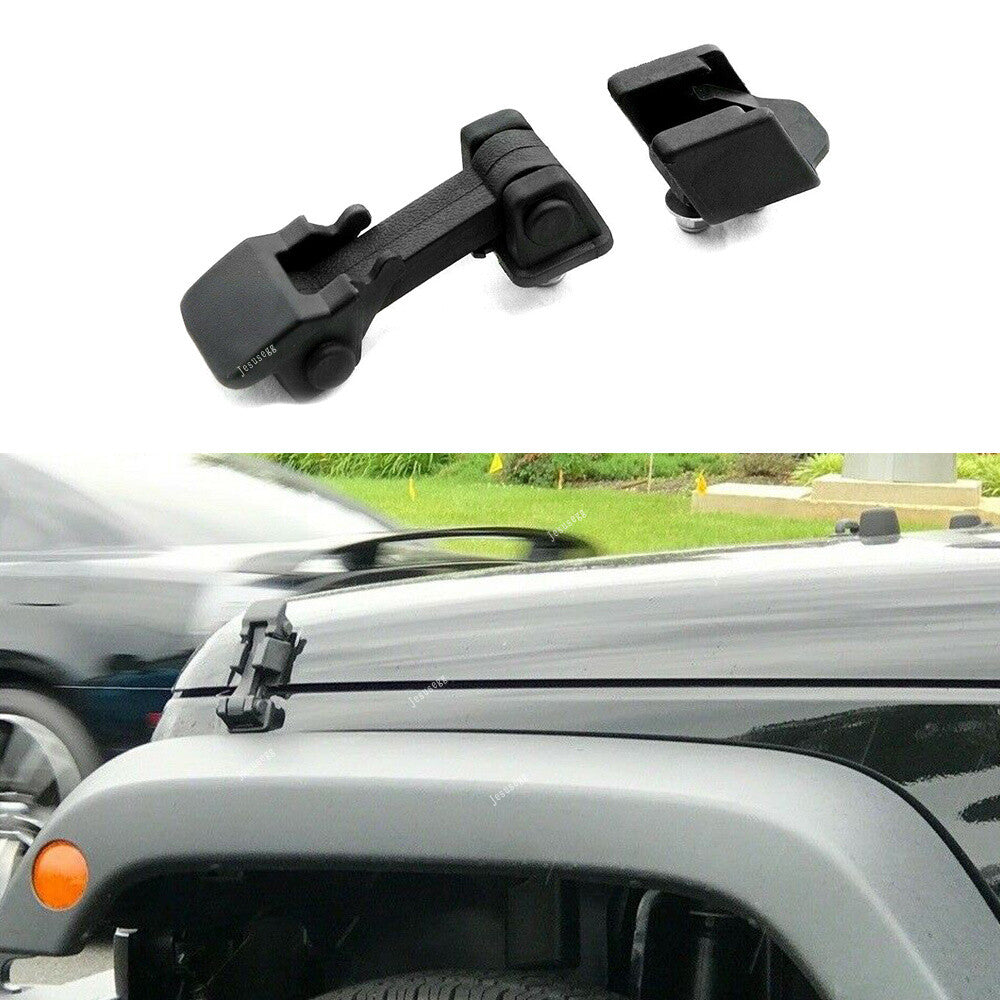 Front Locking Hood Catch Lock Latch Brackets Kit Fit For 07-17 for Jeep for Wrangler JK Q