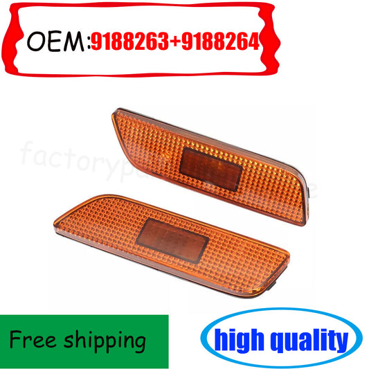 for Volvo S80 1999-2006 Pair Front Bumper Reflector Side Maker Light Amber n