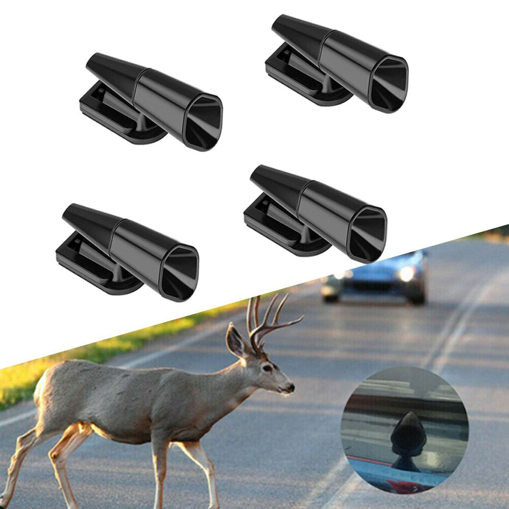 4PCS Durable Animal Black Car Alarm System Deer Whistle Repeller Ultrasonic Q