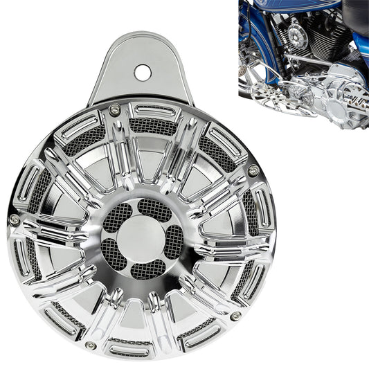 Chrome Cut 110 dB Horn Speaker Cover Fits for Harley Touring 99-17 Big Twin Cam