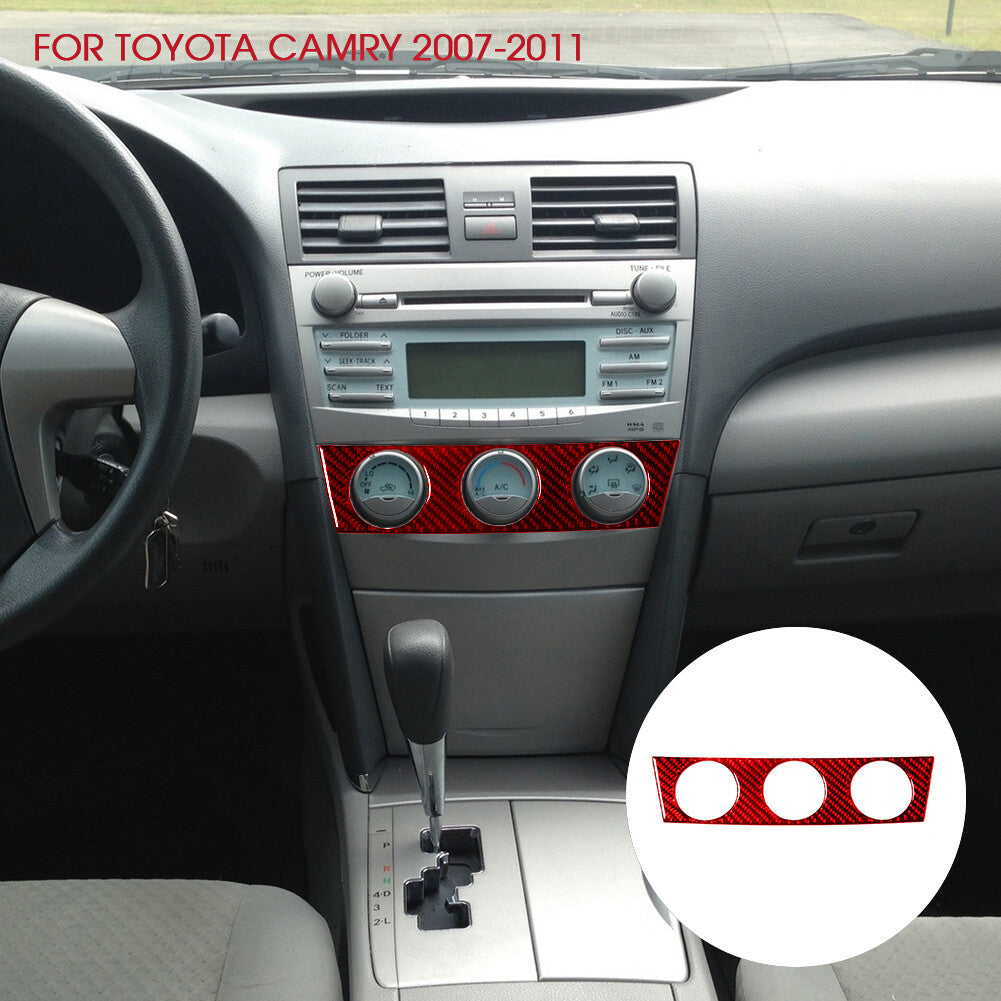 Red Carbon Fiber Automatic Transmission Panel Cover Trim for Fiat 500L 2014-2017 v