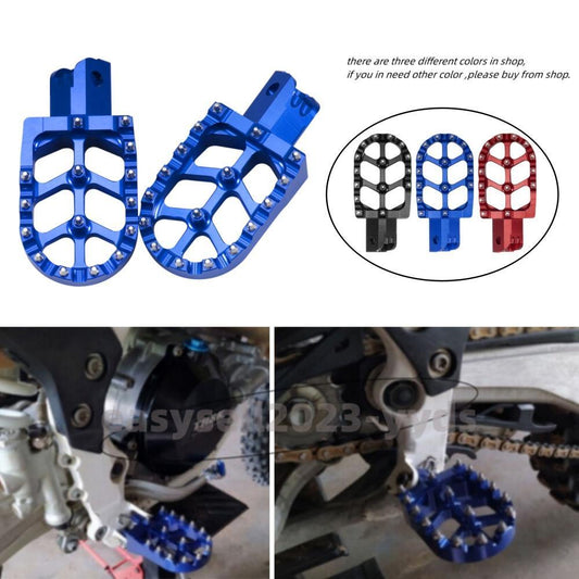 Pair Blue Foot Pegs Footrest Rests Pedals For SX125/250 SXF/XCF/XCW/250/350/450