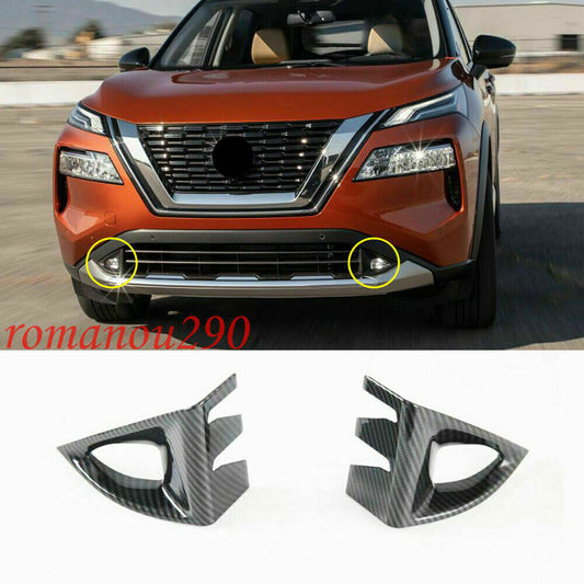 for Nissan Rogue 2021-2024 Carbon Fiber ABS Front Fog Light Frame Cover Trim