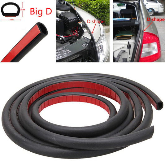 8M D Shape Mat Mounlding Trim Rubber Weatherstrip Car Door Window Edge Seal Pad