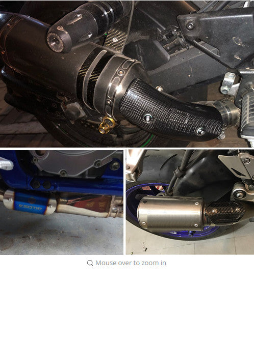 One-piece black stainless steel exhaust system muffler protective cover, diameter 4.5-7 cm. Q