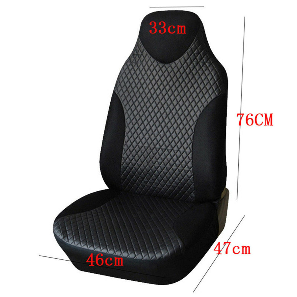 Car front for seat covers, breathable polyurethane synthetic leather, raised backrest bucket for seat cushions - n