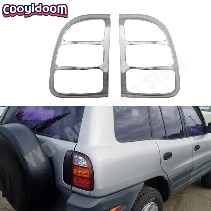 Pair Rear taillight decorative frame cover chrome for Toyota RAV4 1998-2000