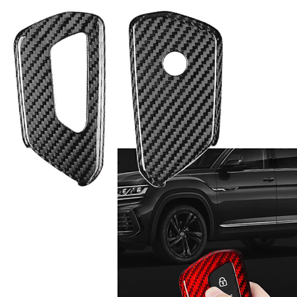 Silver Black Carbon Fiber Remote Key Fob Cover Case for VW for Golf MK8 2020-2021 Q
