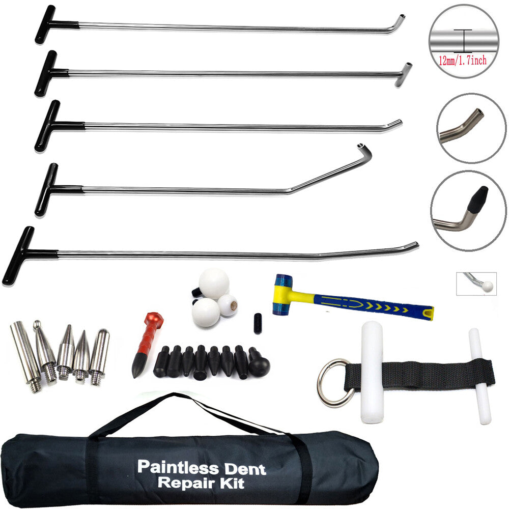 Dent Removal Rods Hook Tools Push Crowbar Black Car Paintless Dent Repair Tool v