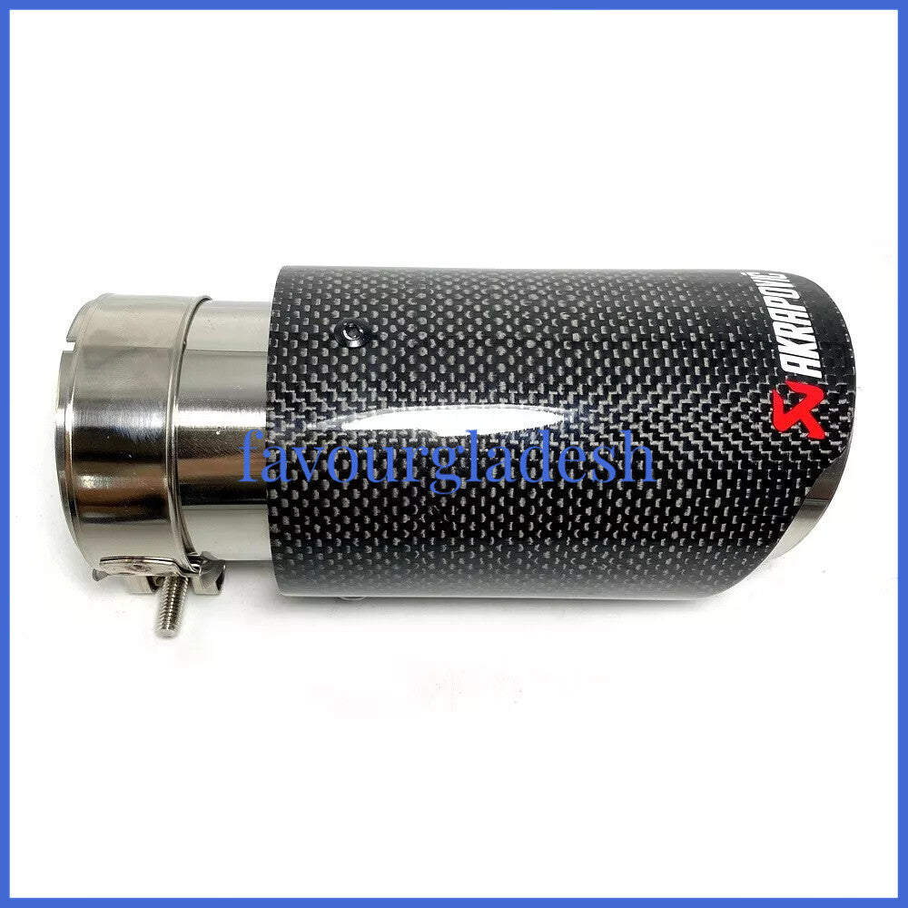 1 X IN 2.9 73MM OUT: 3.0 76MM Akrapovic Glossy Carbon Fiber Pipe Exhaust Tip