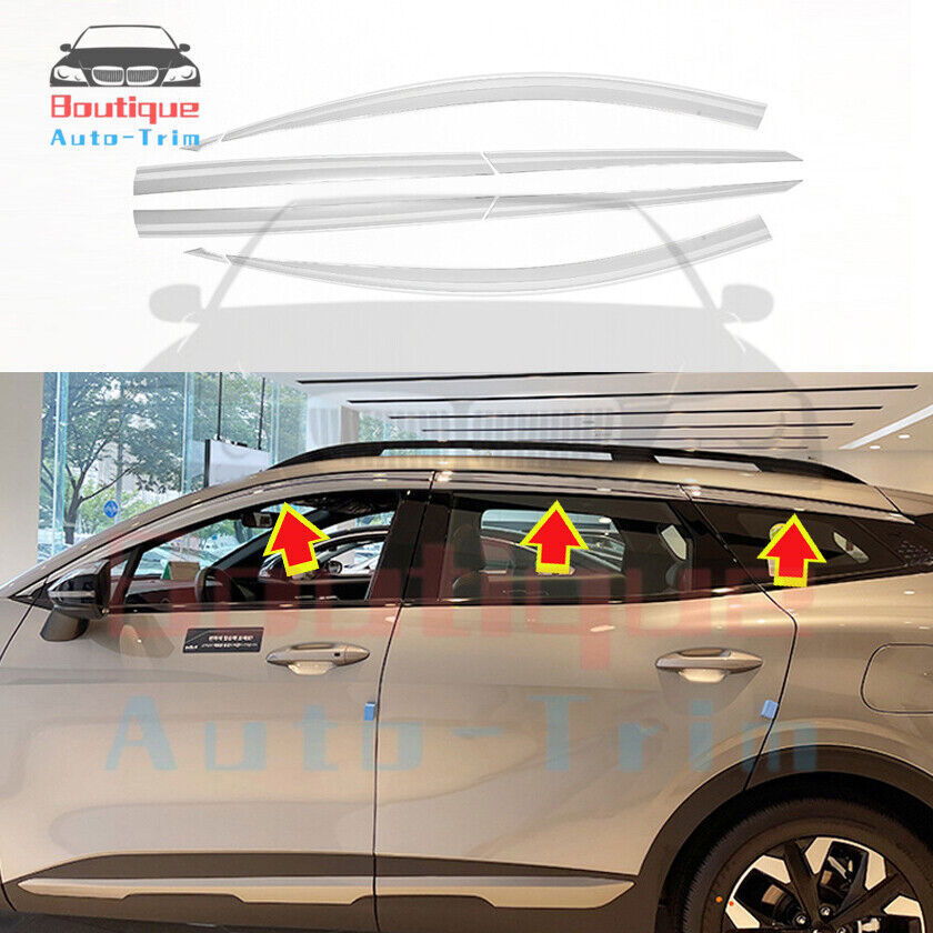 Chrome ABS Window Visor Vent Shades Sun Rain Guard 6 for Kia 2023-2024 n