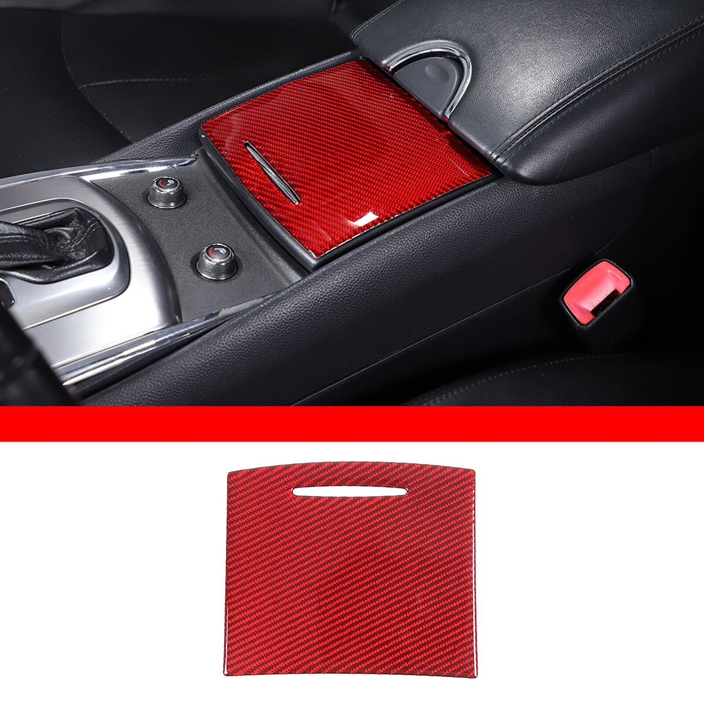 Carbon ABS Center Console Cover Armrest Cover for Corvette C8 2020-2023 Z51 Z06 - v