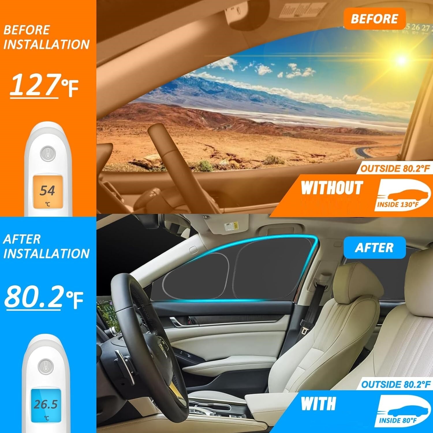 6x Side Window Sunshade Heat Block Privacy Cover for 2020-2024 for Model Y n