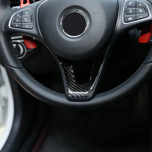 Carbon fiber steering wheel cover trim suitable for Mercedes C Glc W205 X253 CLA GLA