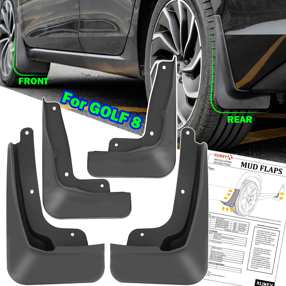 4x Mudguards Splash Guards Mud Flaps Mudflaps for VW for Golf mk8 8 VIII 2021-2023 Q