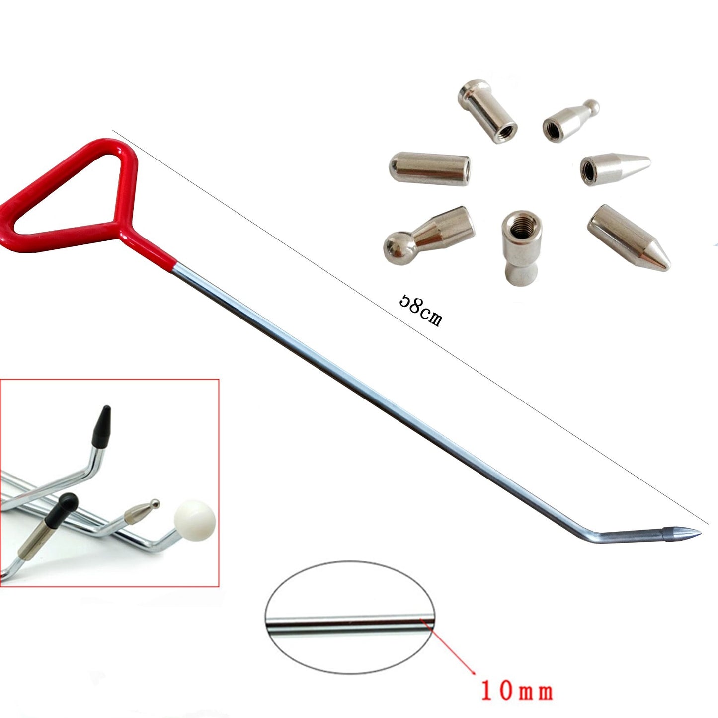 Paintless dent removal rods,hook tools,push heads,Dent removal tool kit v