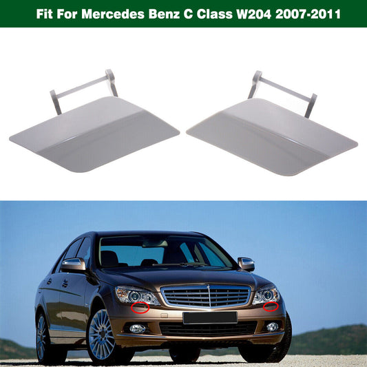 Pair Headlight Washer Nozzle Cover Cap Front Fit for Benz C-Class W204 2007-2011 Q