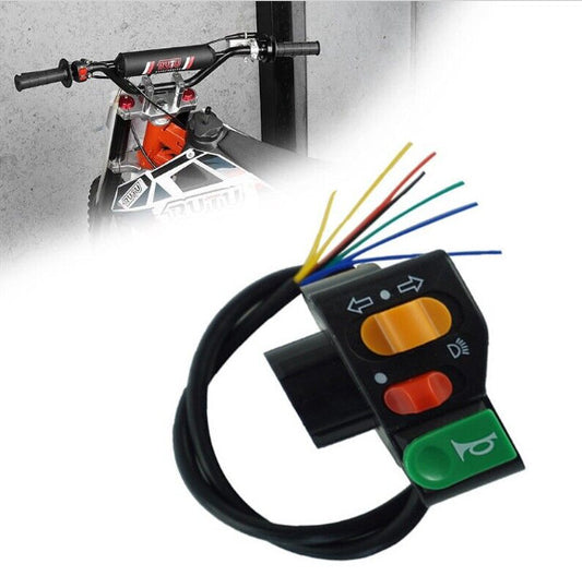 Three function Motorcycle Handlebar Horn Turn Signal Kill Switch v