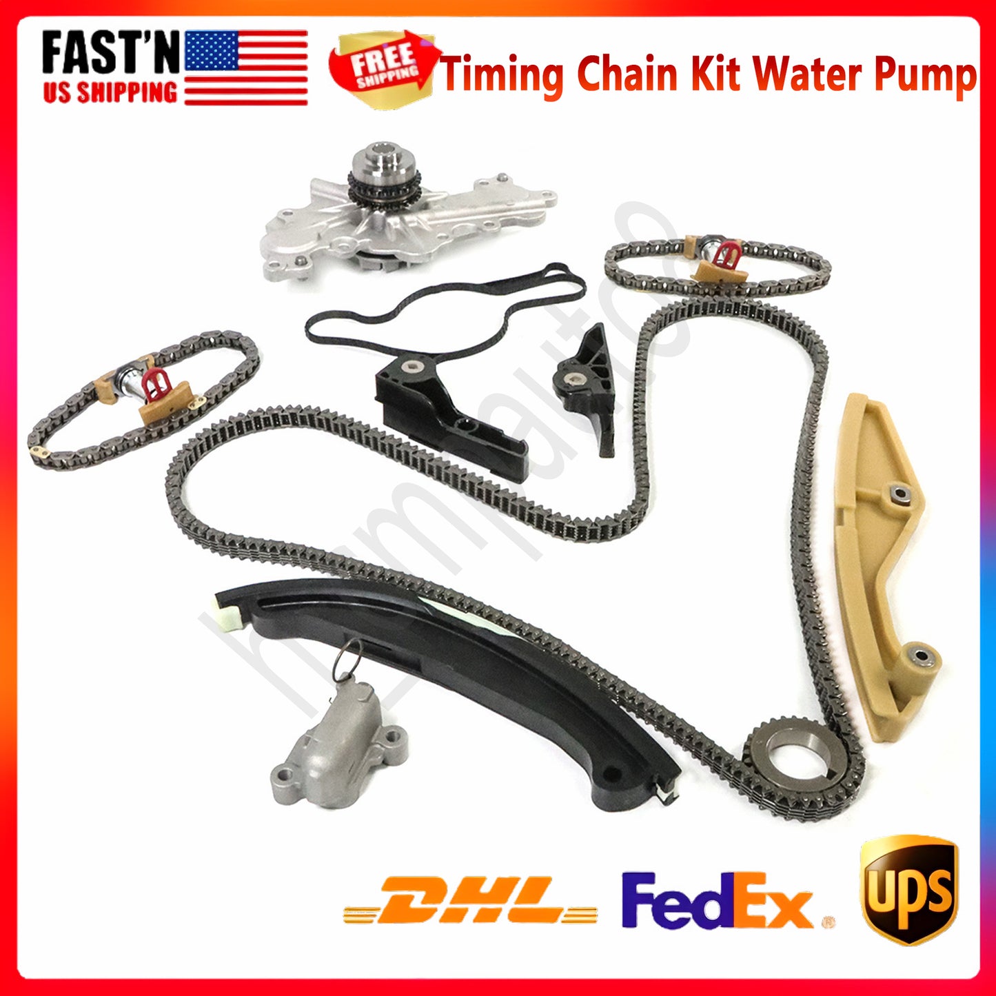 Timing Chain Kit+Water Pump Fit 13-17 for Ford Edge Taurus for Lincoln MKS MKX 3.5 3.7L