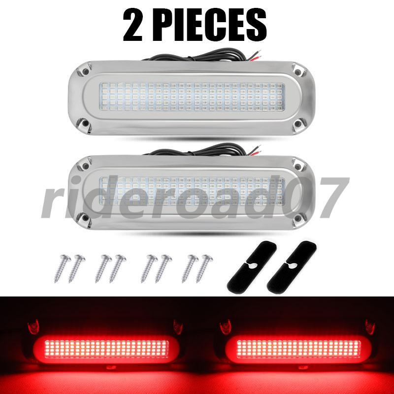 2PCS Red 120 LED Oval Stop Turn Signal Tail Brake Light Side Trailer Truck