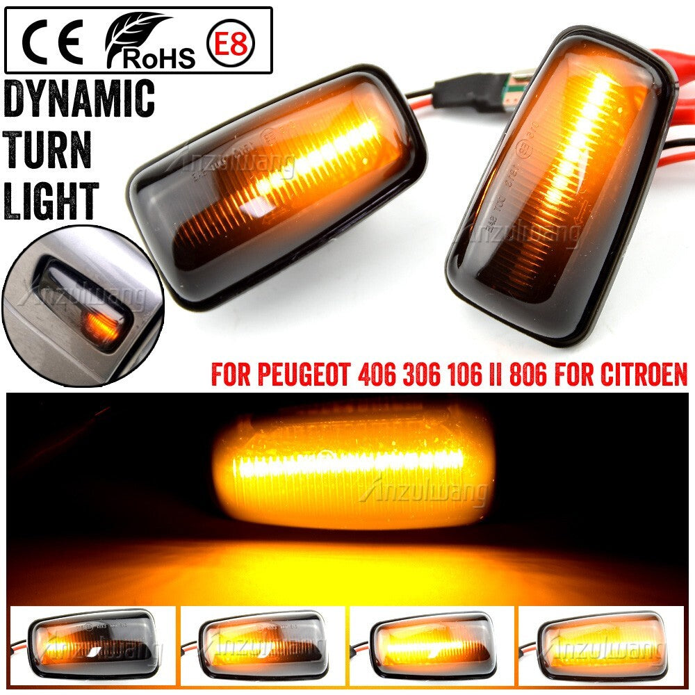 Dynamic Side Marker Turn Light for Peugeot 406 for Citroen Berlingo Jumpy Saxo Xsara