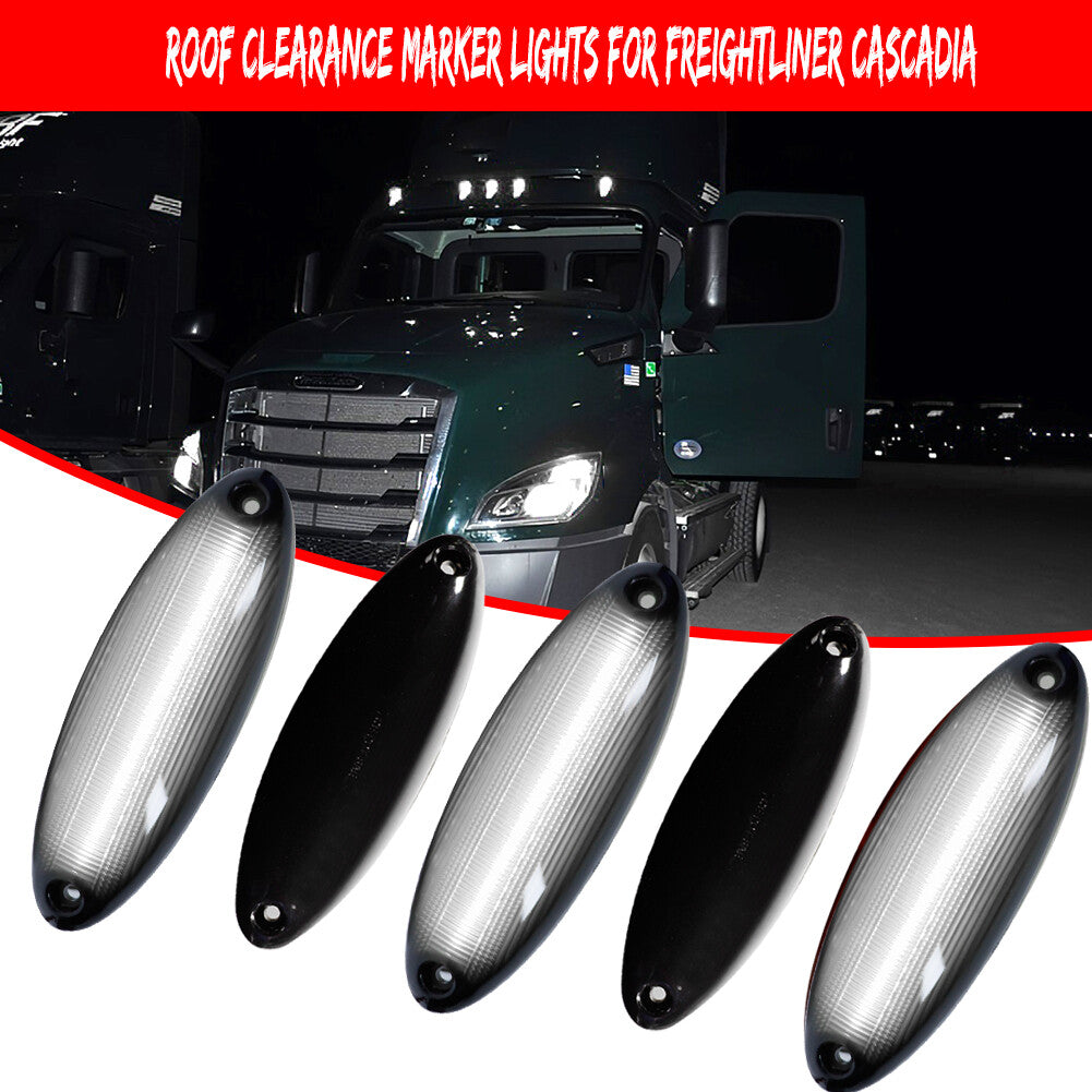 For 2008+ for Freightliner Cascadia LED Cab Roof Clearance Marker Lighting 5-Piece - v