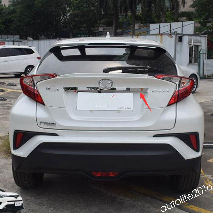 1X Silver Steel Tail Rear Trunk Up Door Strip Cover for Toyota C-HR CHR 18-2022