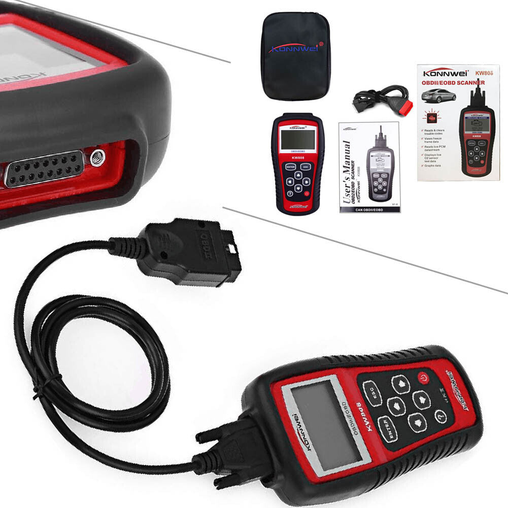 Car Diagnostic Scanner Code Reader Tester KW808 MS509 OBD2 OBDII EOBD Set Q
