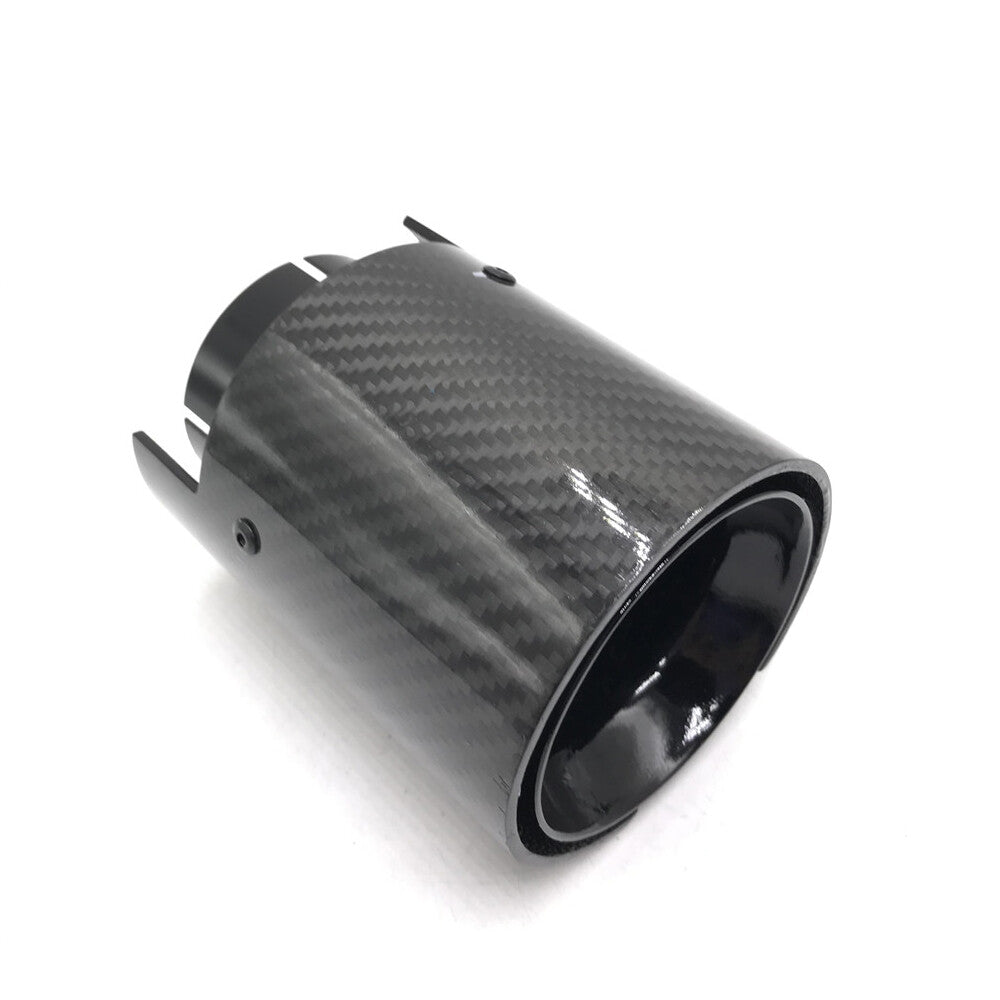 2-Piece Gloss Black Carbon Fiber Exhaust System Suitable for BMW M2, M3, and M4 Tip-Tooth Exhausts Q