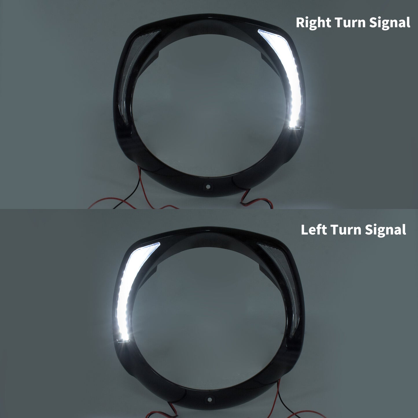 Black 7'' LED Headlight Bezel Batwing Fairing Cover Fit for Harley Touring 2014 Q