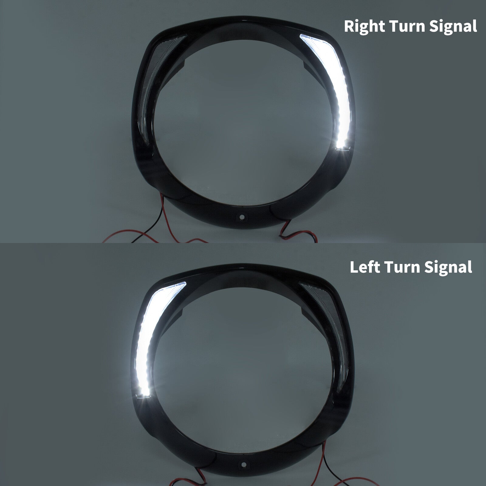 Black 7'' LED Headlight Bezel Batwing Fairing Cover Fit for Harley Touring 2014 Q