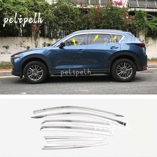 for Mazda CX-5 2017-2024 silver Window Wind Visors Sun Rain Guard Vent Deflector