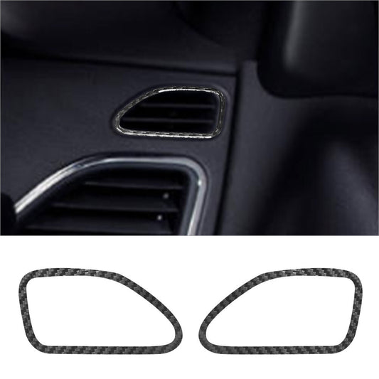 2Pcs Carbon Fiber Dashboard Air Vent Outlet Cover Trim for Chrysler 200 Sedan