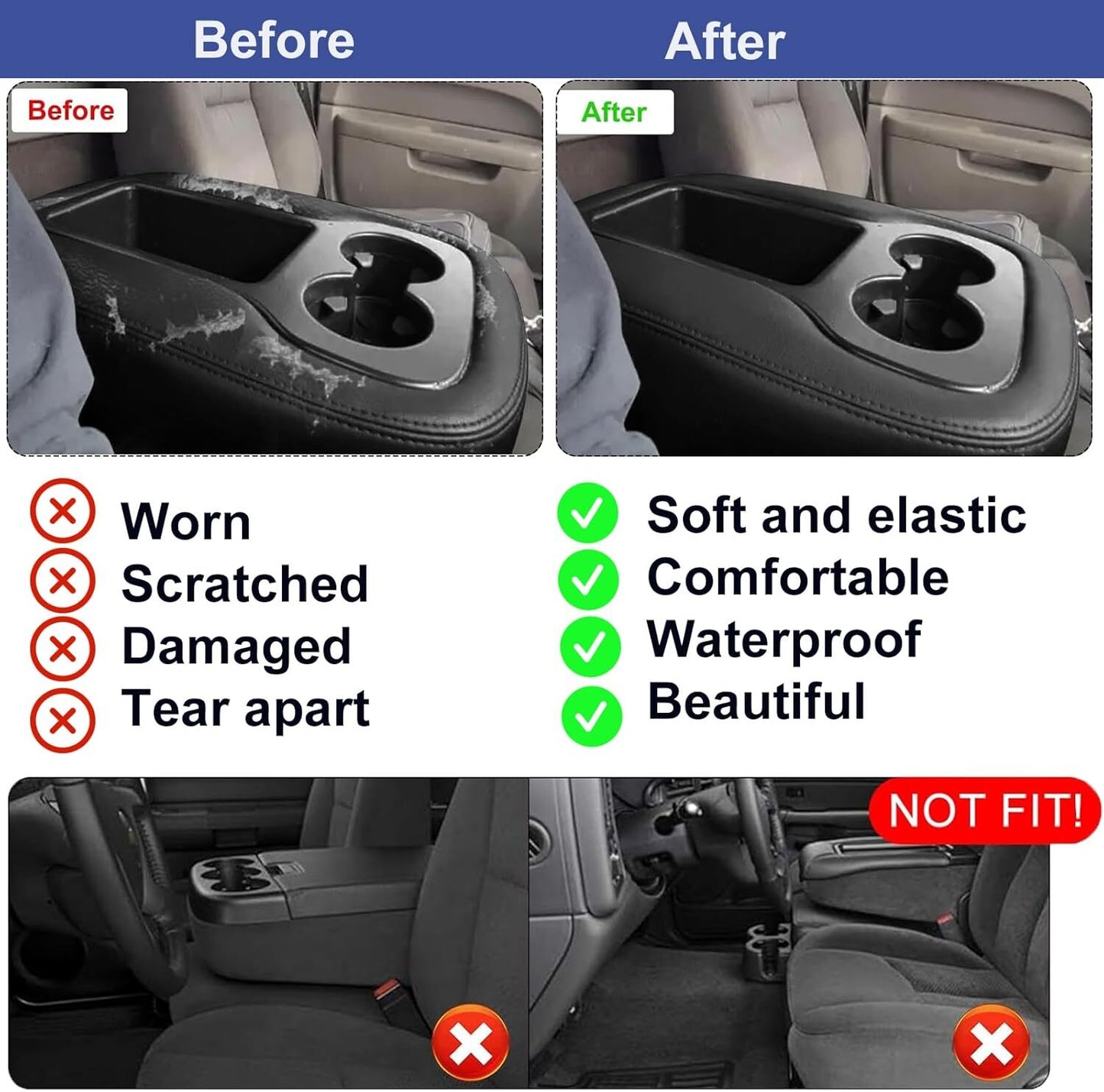 Suitable for 2007-2014 Avalanche Jumper for seat center console armrest cover with zipper. n