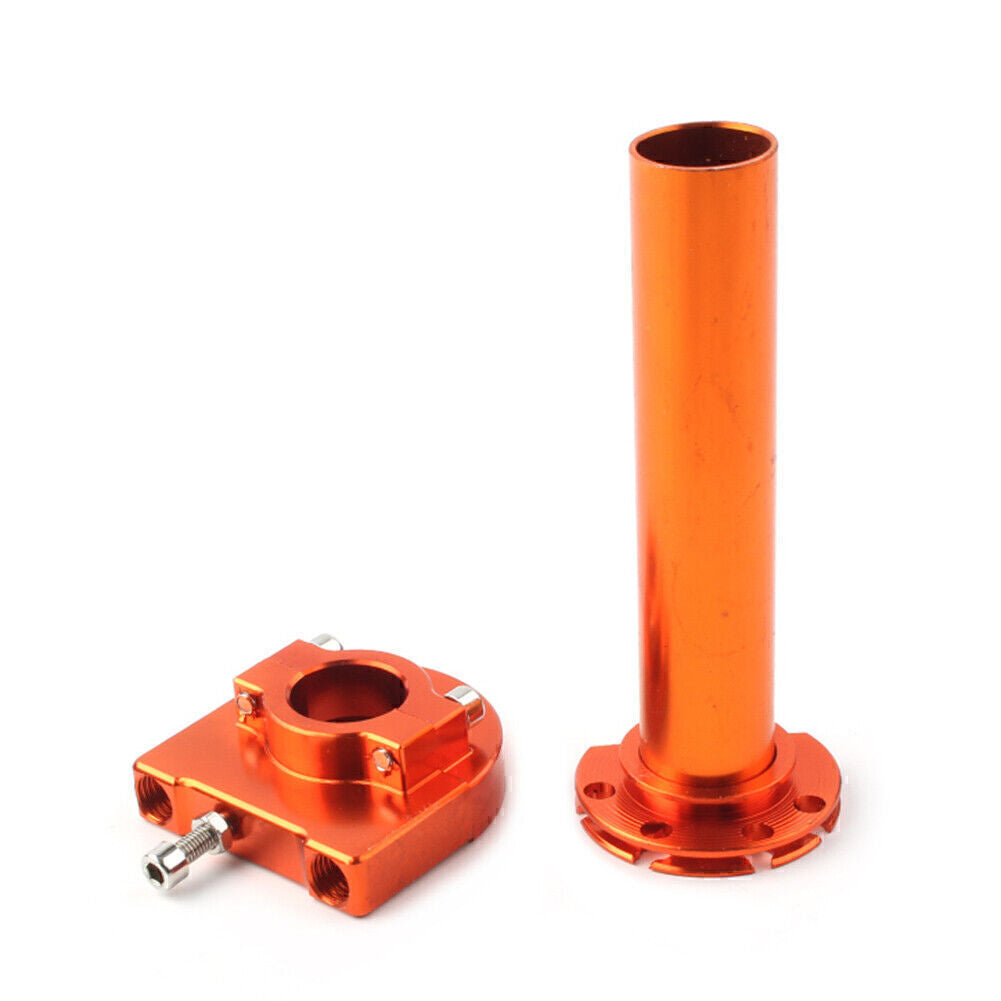 7/8in CNC Motorcycle Turn Twist Throttle Handle Bar Throttle Tube Orange Q