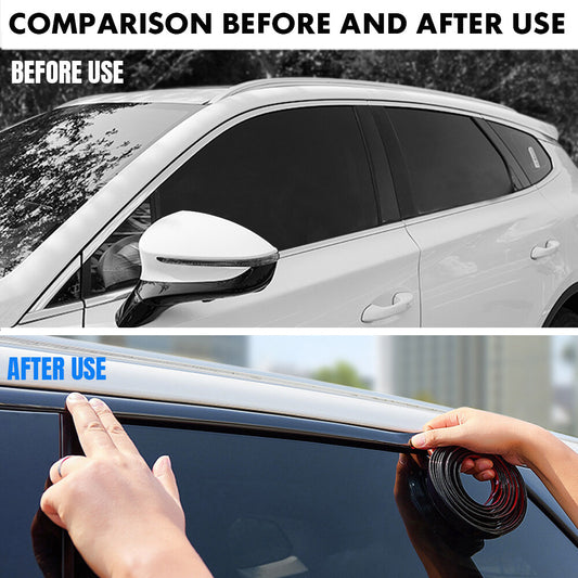0.4-inch Gloss Black Striped Car Side Door Collision Protection Decorative Tape Sticker - n
