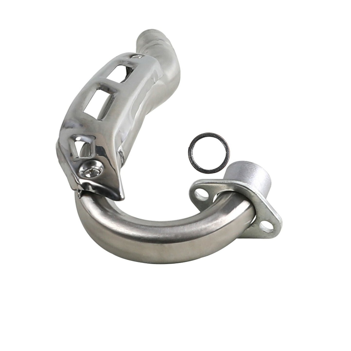 Motorcycle exhaust muffler connecting pipe suitable for Honda and for Yamaha 150cc, 160cc, 200cc, 250cc models.