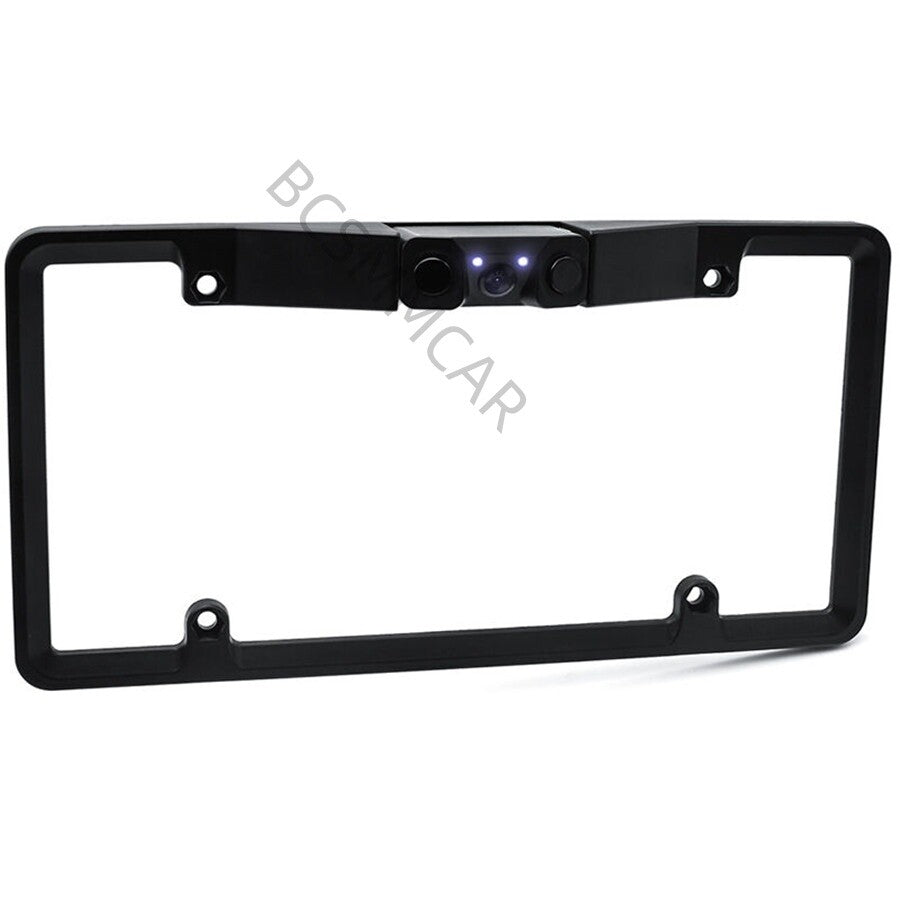 LED License Plate Frame Mount Backup Reverse Parking Sensor With Camera Kit