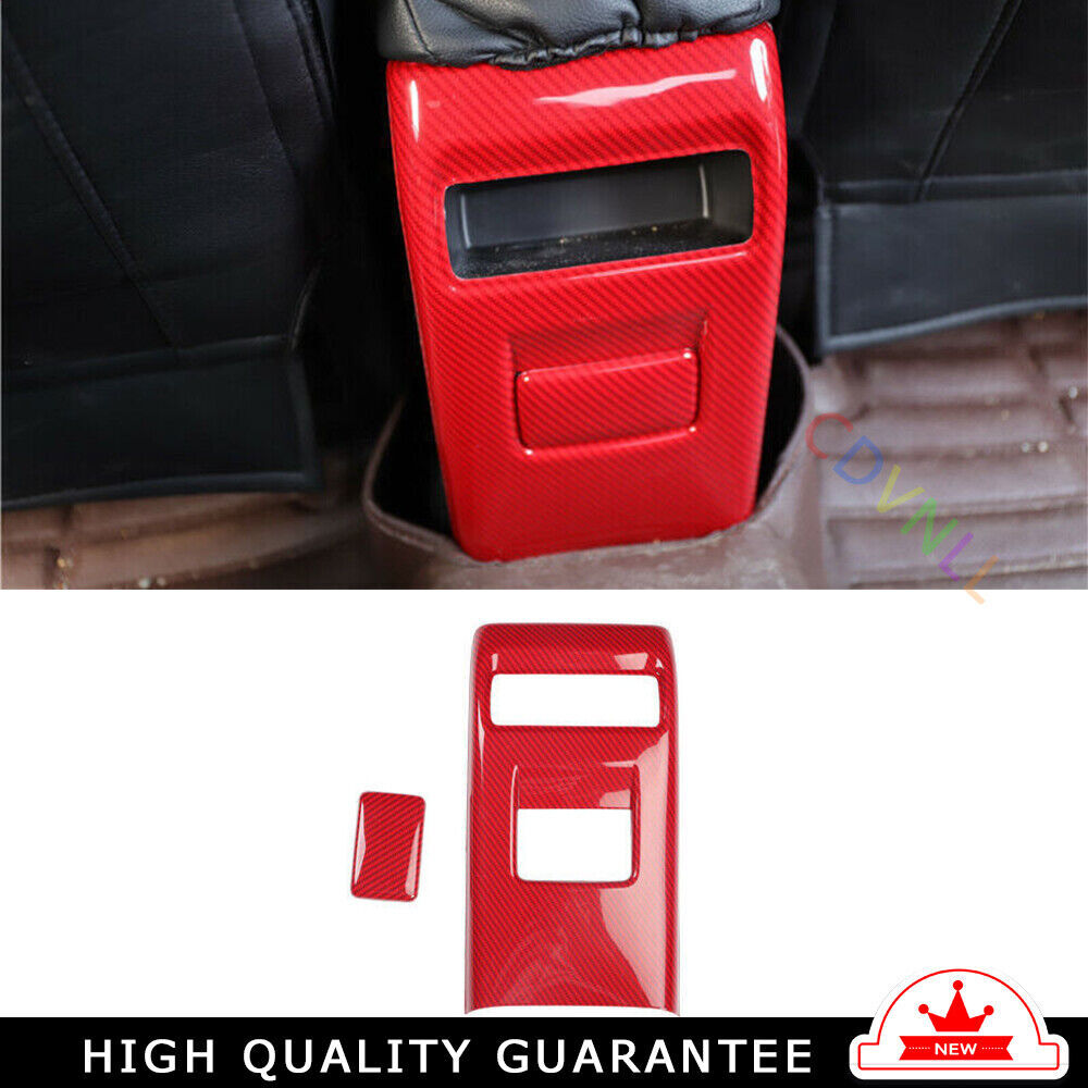 Rear Air Outlet Vent Frame Trim Fit for Nissan Sentra 2013-2019 Red Carbon Fiber