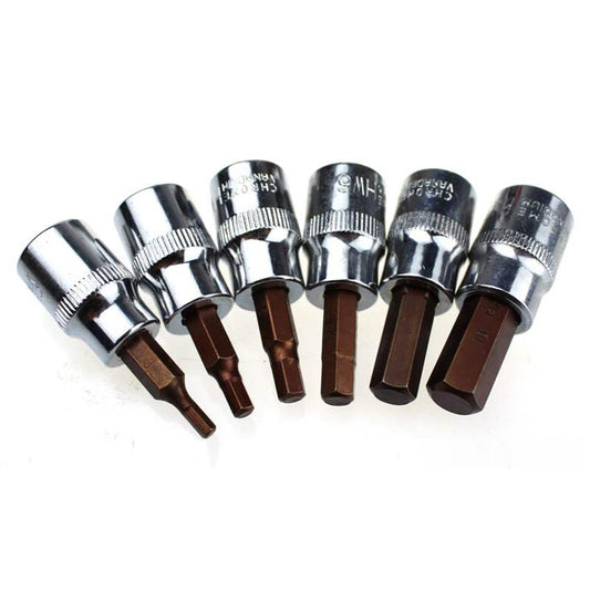 6PCS Metric Hex MM Bit Key Socket Set for 3/8 Drive Ratchet Durable v