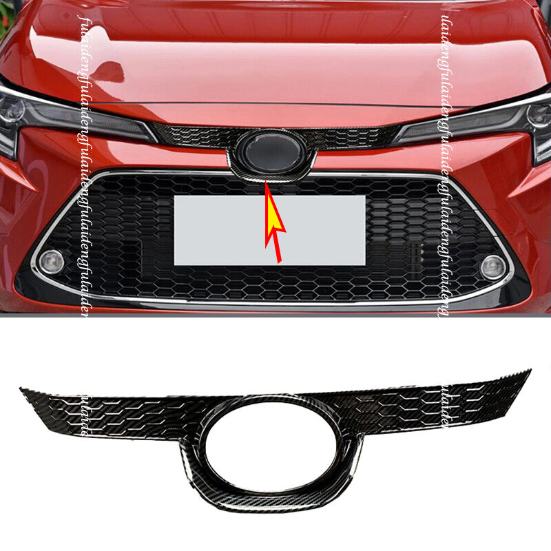 for Toyota for Corolla 2019-2022 Carbon Fiber Car Front Grille Grid Cover Trim Strip