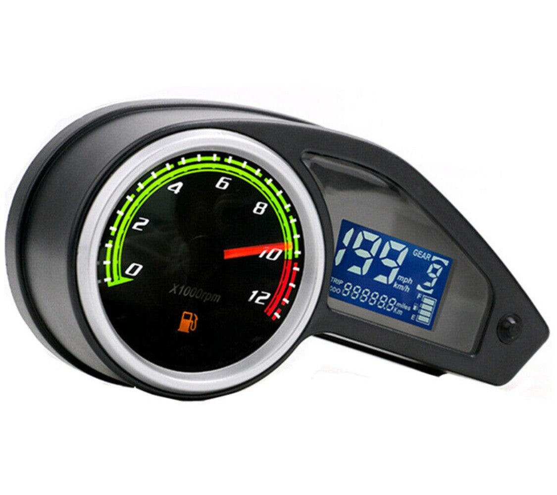 1x Waterproof Digital Speedometer Tachometer Fuel Gauge Odometer For Motorcycles n