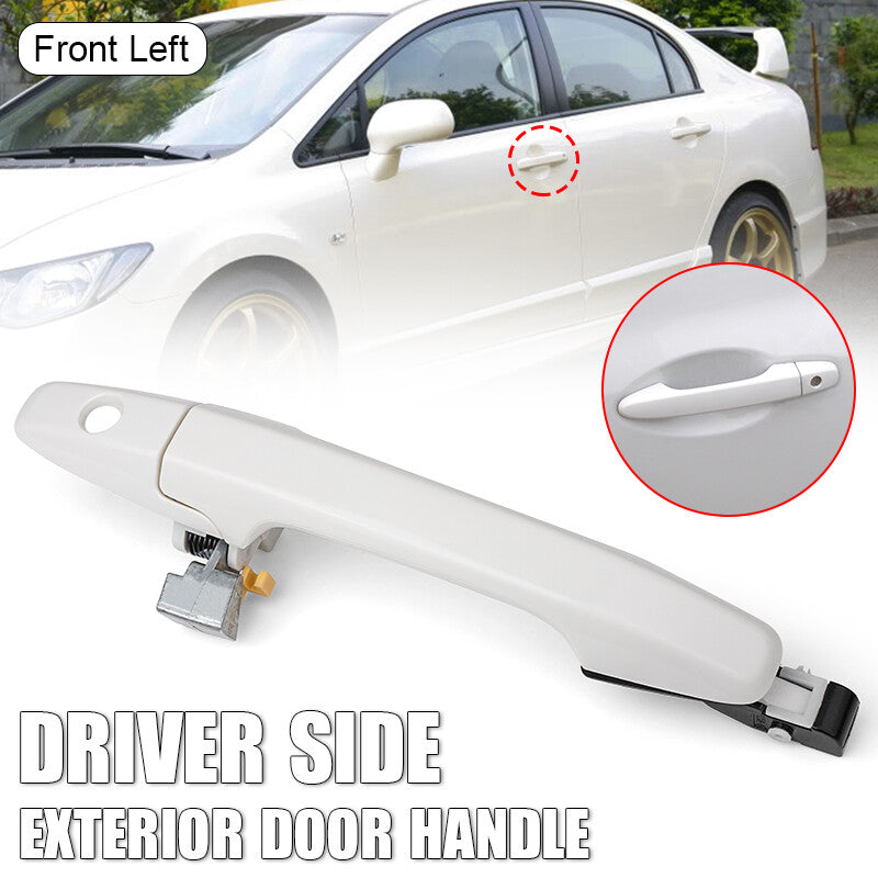 Front Left Exterior Door Handle Pilot White For 2006-2011 for Honda for Civic 2009-2014