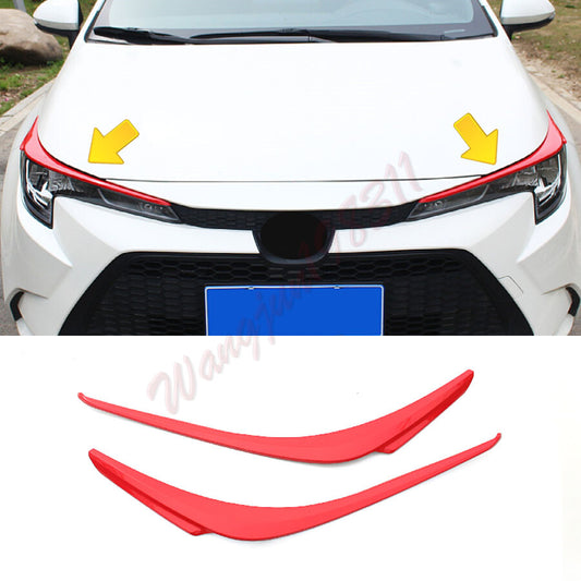 for Toyota for Corolla 2019-23 RED ABS front Headlight Eyebrow Eyelid Cover Trim 2x